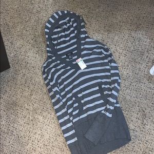 Heather gray striped hoodie